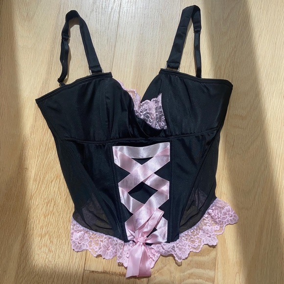 unique black & pink corset top! - Picture 2 of 7